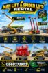 Scissorlift for rent, Manlift for rent, Spiderlift