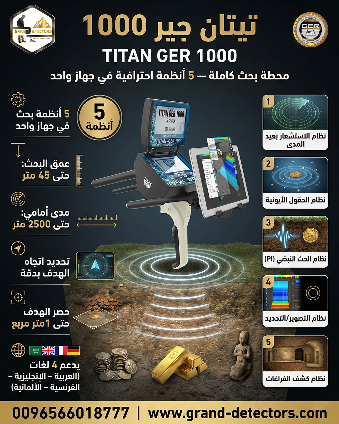 جهاز كشف الذهب والمعادن تيتان جير 1000 الالمانى
