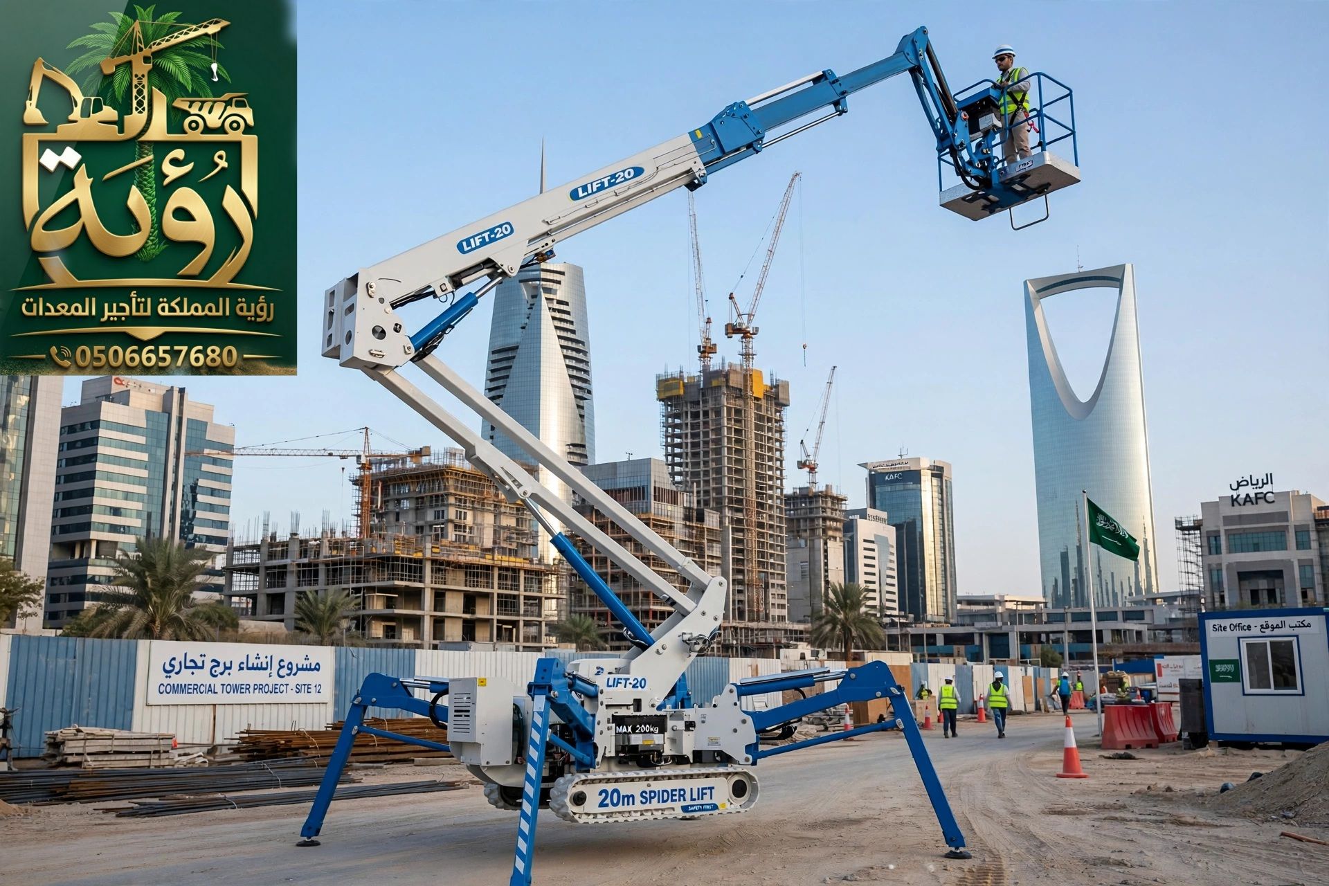 سبايدر لفت 20م للإيجار في العرضيات وبيشة | منصة عن