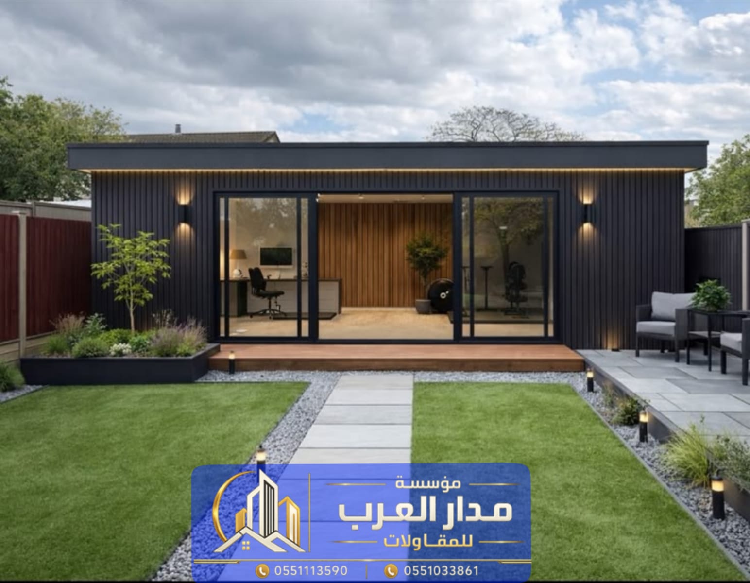 بناء مجلس زجاج في الرياض |تنفيذ ملحق خارجي بواجهة